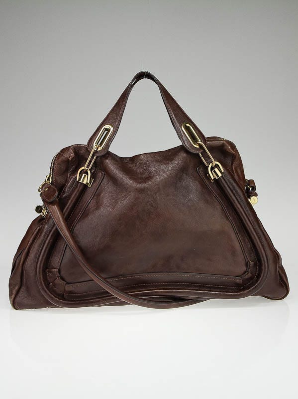 Chloe Chocolate Leather Large Paraty Bag