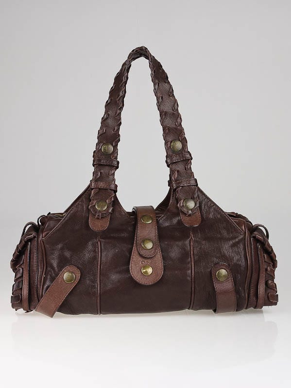 Chloe Chocolate Brown Buffalo Leather Small Silverado Bag