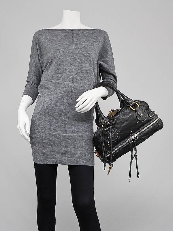 玄重♡Chloe♡ Chloe Black Leather East/West Paddington Zippy Satchel Bag