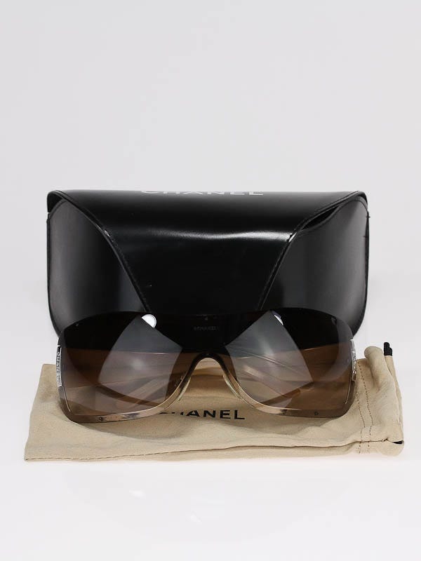 Chanel Beige/Brown Gradient Quilted Shield Sunglasses 4126  display picture 1
