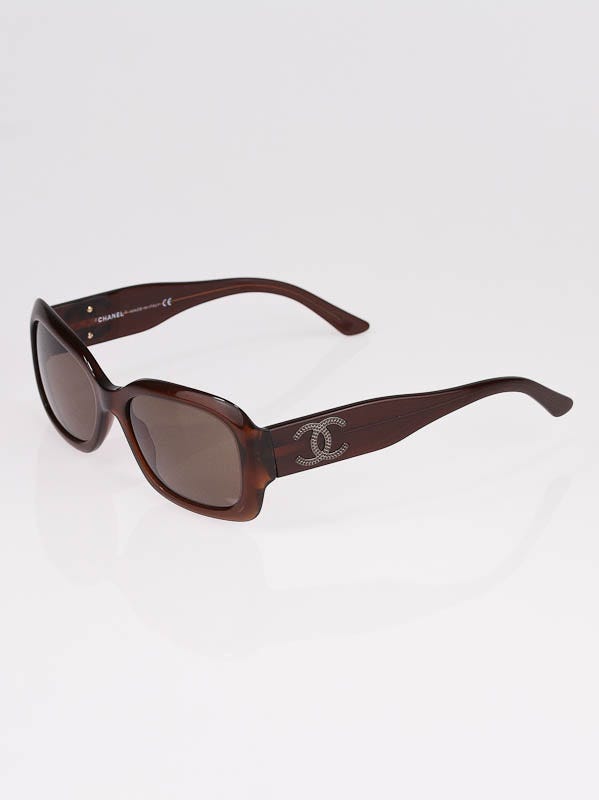 Chanel Brown CC Studded Logo Sunglasses 5102