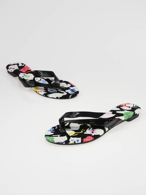 Chanel Multicolor Terry Cloth Baby Animals Thong Sandals Size /40 -  Yoogi's Closet