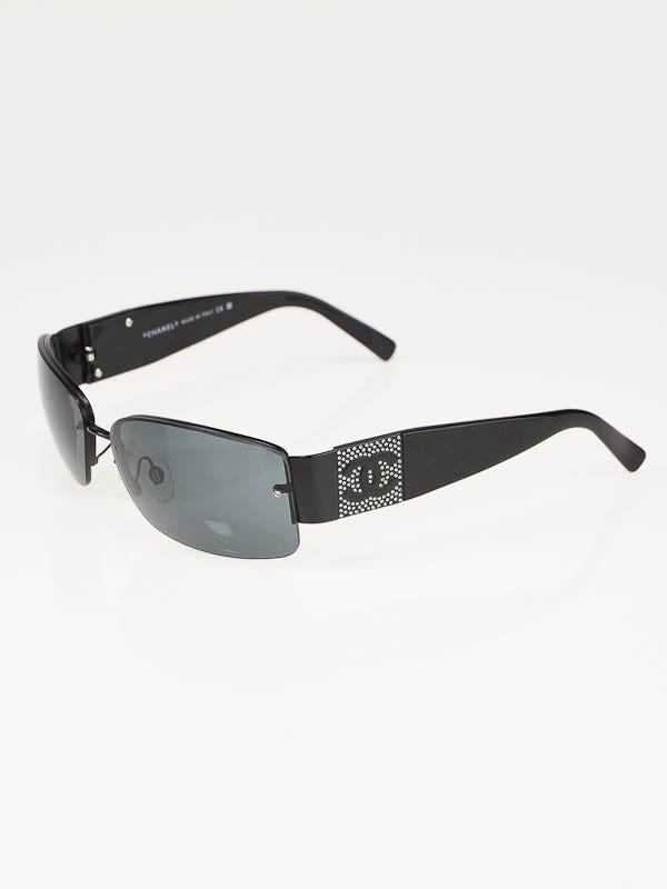 Chanel Black Lens Frameless with Swarovski Crystals Sunglasses 4117-B