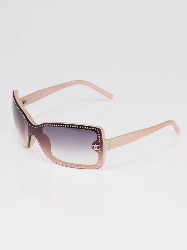 Chanel Pink Oversize Swarovski Crystal Frame Black Tint Sunglasses- 5065-B  - Yoogi's Closet
