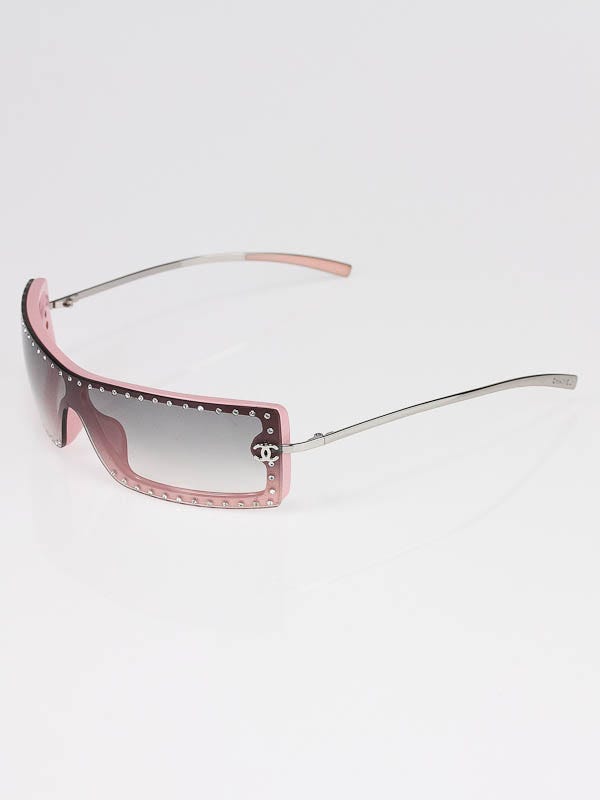 Chanel Pink Frame Swarovski Crystal Sunglasses 5077-B