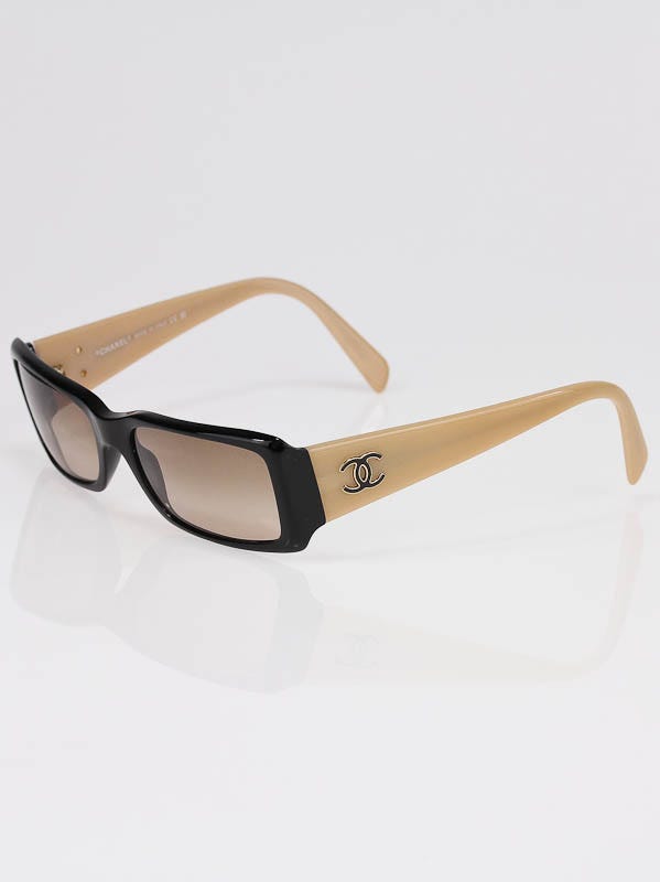 Chanel Tan/Black Brown Lens CC Logo Sunglasses - 5078 | Yoogi's Closet