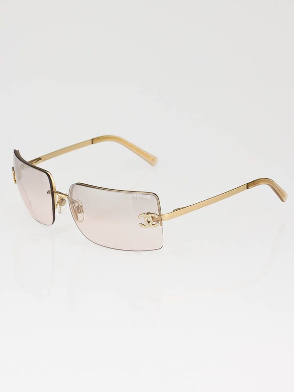 Chanel Gold Frameless Tinted Crystal CC Logo Sunglasses - 4092