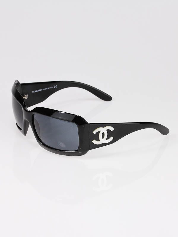Chanel Black Mother of Pearl CC Logo Sunglasses 5076-H - Yoogi's