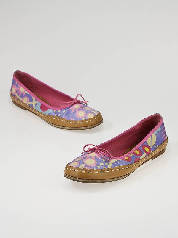 Chanel Leather and Silk Cartoon Ballet Flats Size 10/40.5