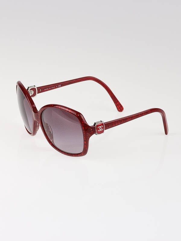 Chanel Red Oversized CC Logo Sunglasses-5174 - Yoogi's Closet