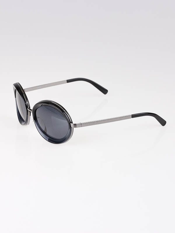 Chanel Dark Blue Round Acetate Frame Lunettes Sunglasses-40787