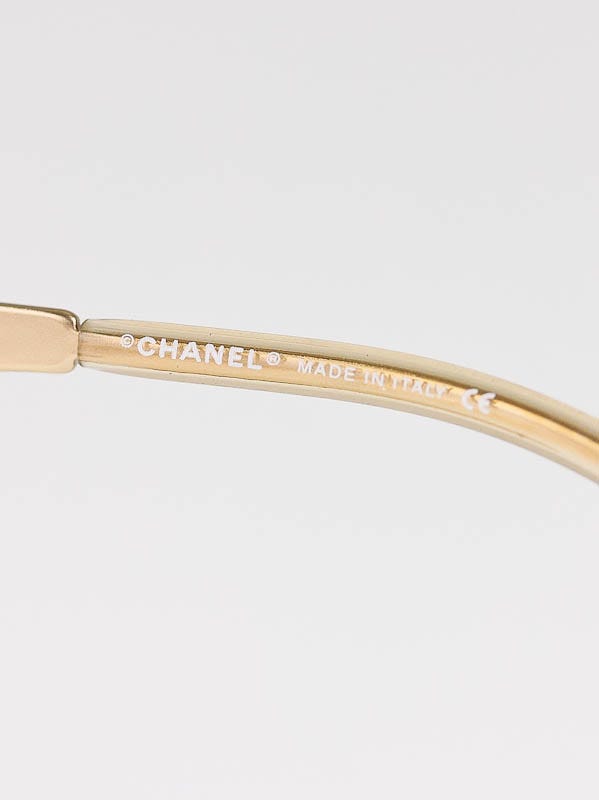 Chanel Gold Metal Frame and Crystal CC Logo Sunglasses-4073 