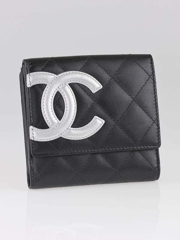 Chanel Black/Silver Ligne Cambon Compact Wallet