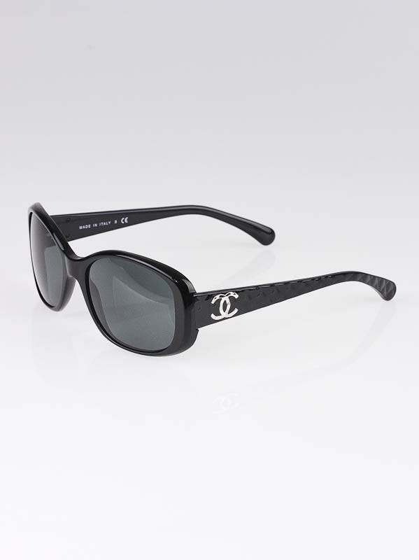 Chanel 2000s Black and White Quilted Sunglasses · INTO