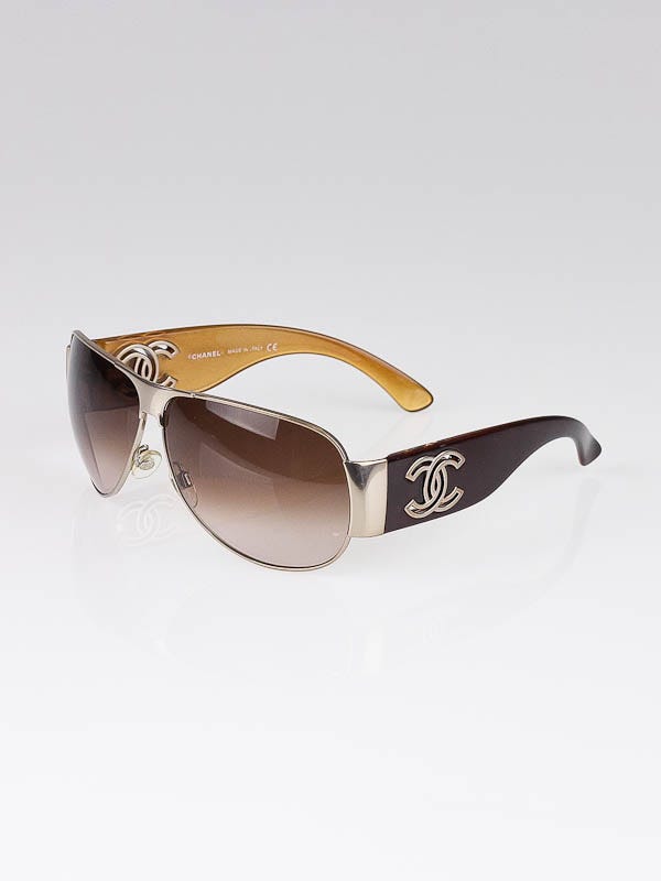 Chanel Gold Frame CC Logo Sunglasses-4153 - Yoogi's Closet