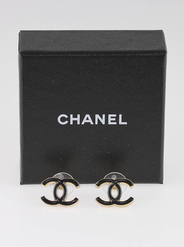 ❣️CHANEL♡キャンドルsetCHANELロゴBlack❣️ Chanel 23B Gold Crystal Circle CC Logo Classic Drop