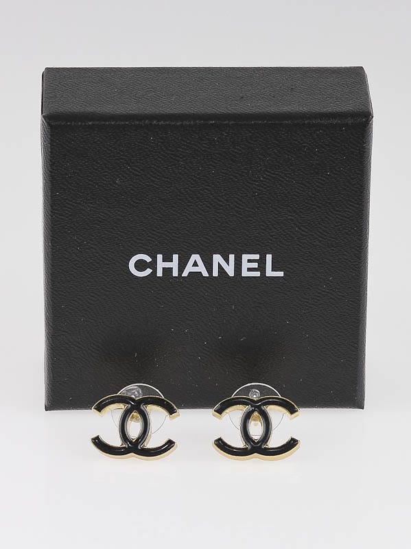 Chanel CC B21V GHW Large crystal Logo earrings with box receipt