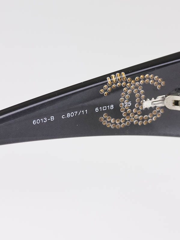 Chanel Black Frame and Crystal CC Logo Oversized Sunglasses - 6013