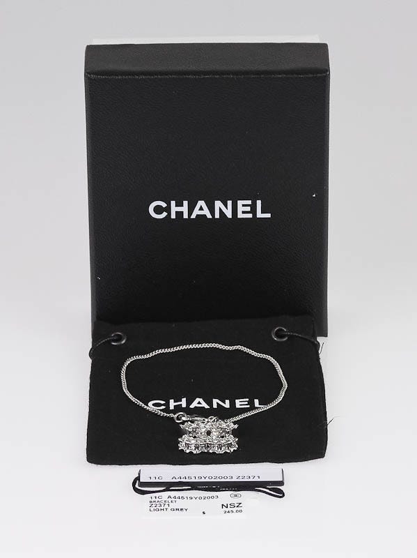 Chanel Crystal CC Logo Charm Bracelet | Yoogi's Closet