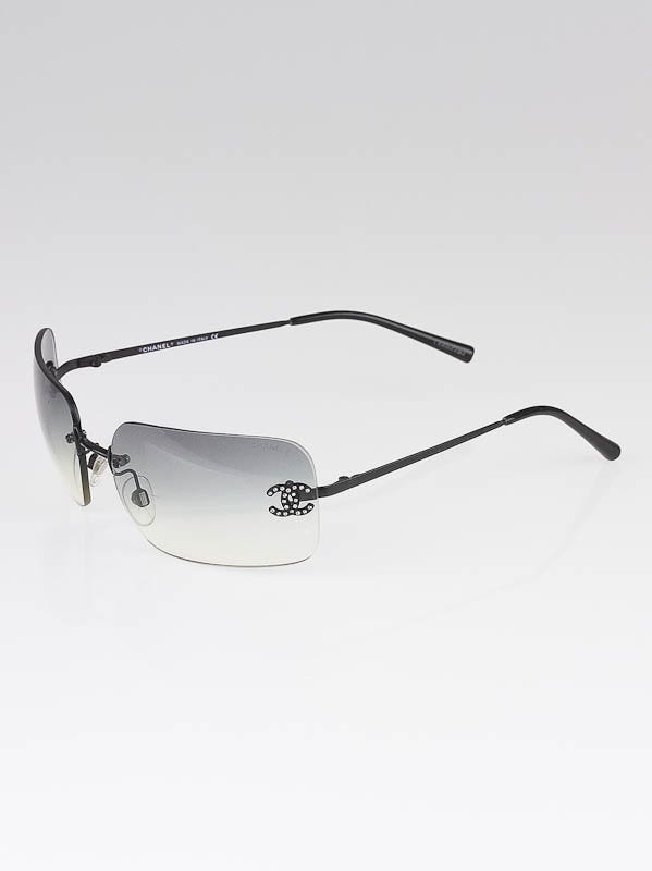 Chanel Black Gradient Tint Crystal CC Sunglasses- 4017 - Yoogi's Closet