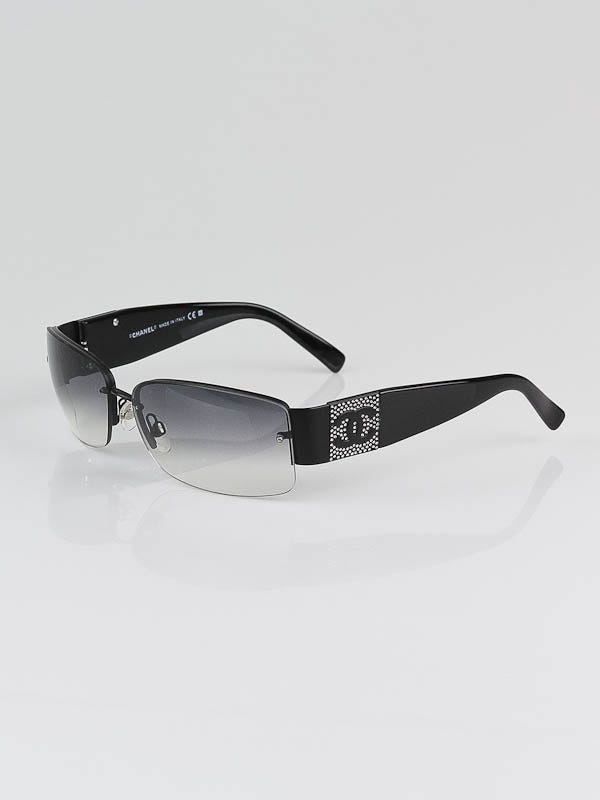 Chanel Black Frameless Gradient Tint with Swarovski Crystals Sunglasses 4117-B