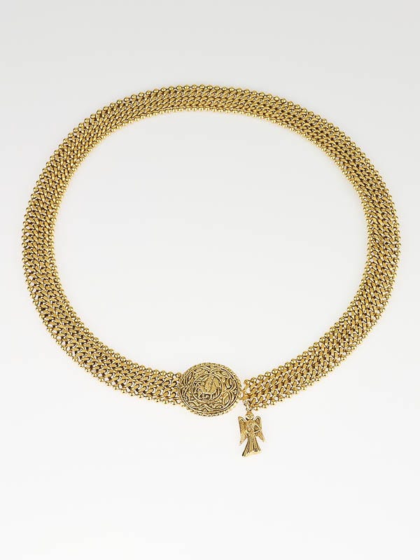Chanel Goldtone Mesh Medallion Belt