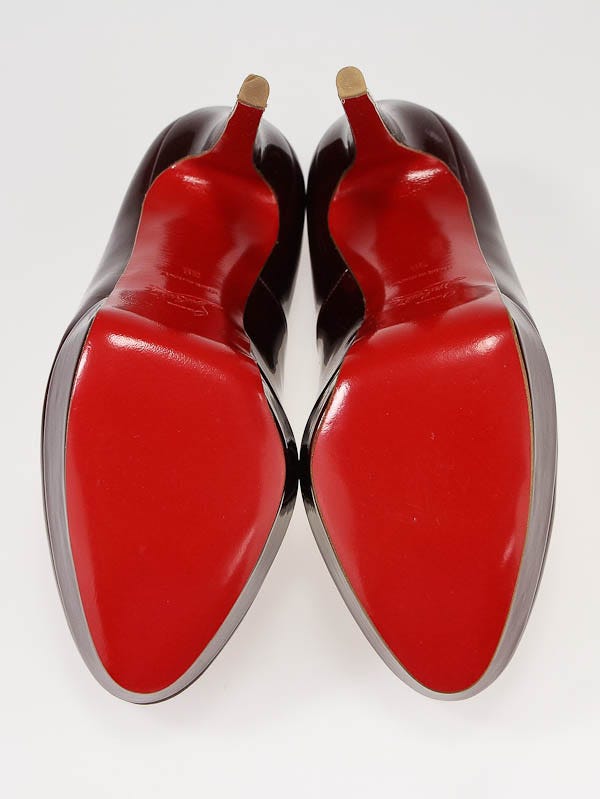 Christian Louboutin Rouge Metal Patent Bianca Heels Size 8.5