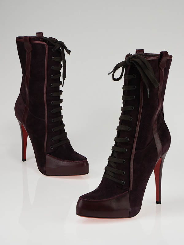 Christian louboutin lace outlet up boots