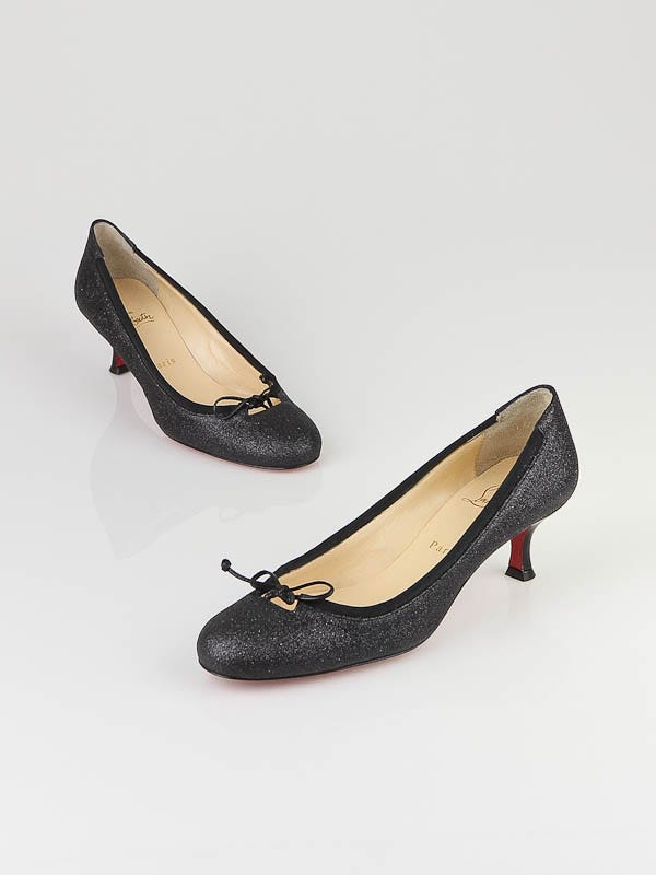 Christian Louboutin Black Glitter Neo Mars 45 Heels Size 9/39.5
