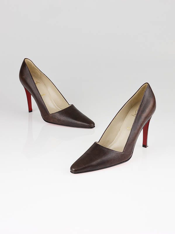 Christian Louboutin Brown Lizard Pumps Size 6.5/37