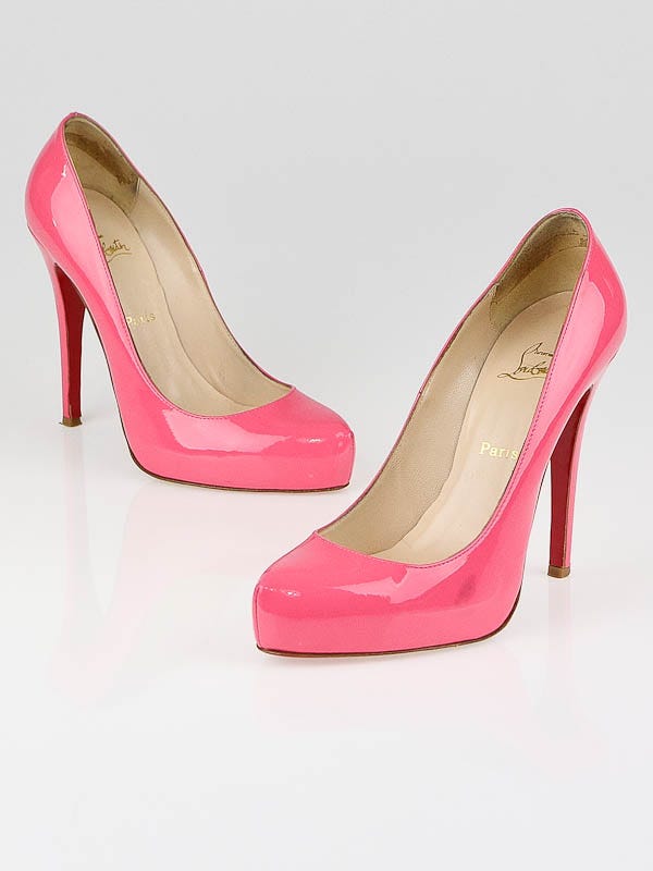 Christian Louboutin Pink Patent Leather Rolando 120 Pumps Christian Louboutin Pink Patent Leather Rolando 120 Pumps
