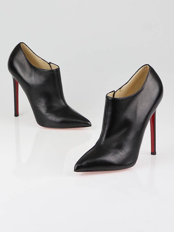 Christian Louboutin Black Leather Dahlia 120 Ankle Booties Size 8