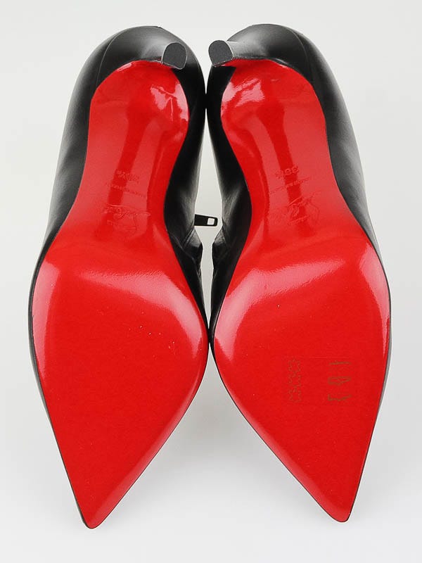 Christian Louboutin Black Leather Dahlia 120 Ankle Booties Size 8