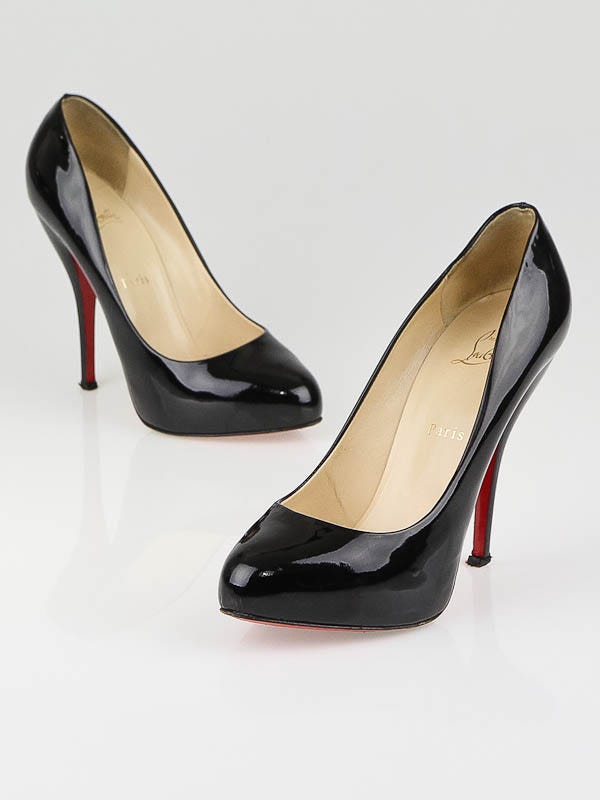 Christian Louboutin Black Patent Leather Feticha 120 Pumps Size 8