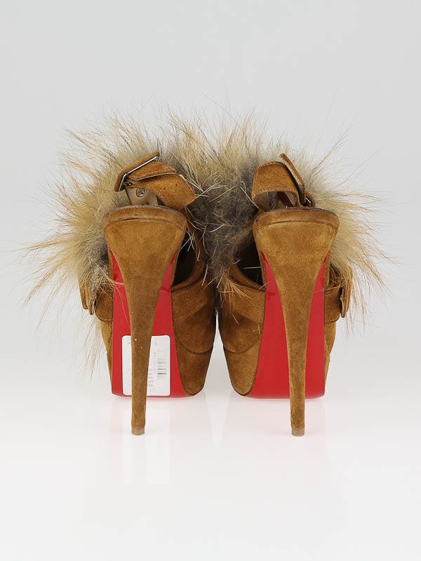 fur louboutin heels