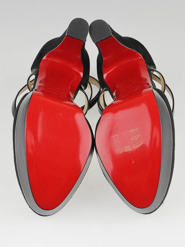 Christian Louboutin Black Suede La Favorita 140 Platform Sandals