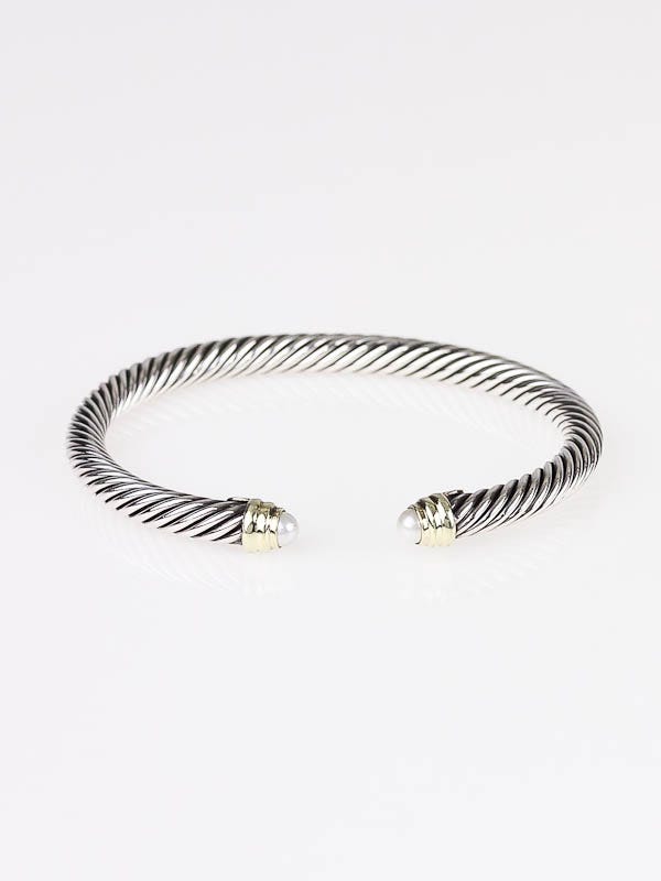David Yurman 5mm Pearl Cable Cuff Bracelet