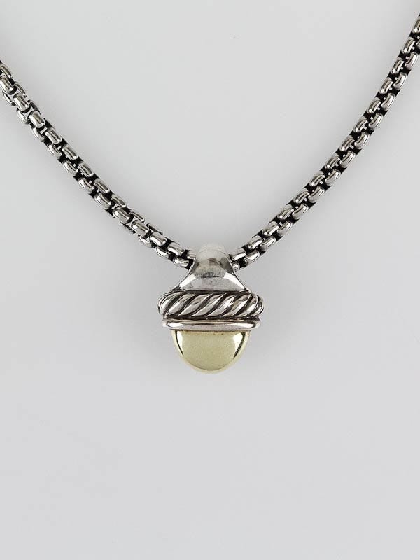 David Yurman Sterling Silver and 14k Gold Petite Albion Pendant Necklace