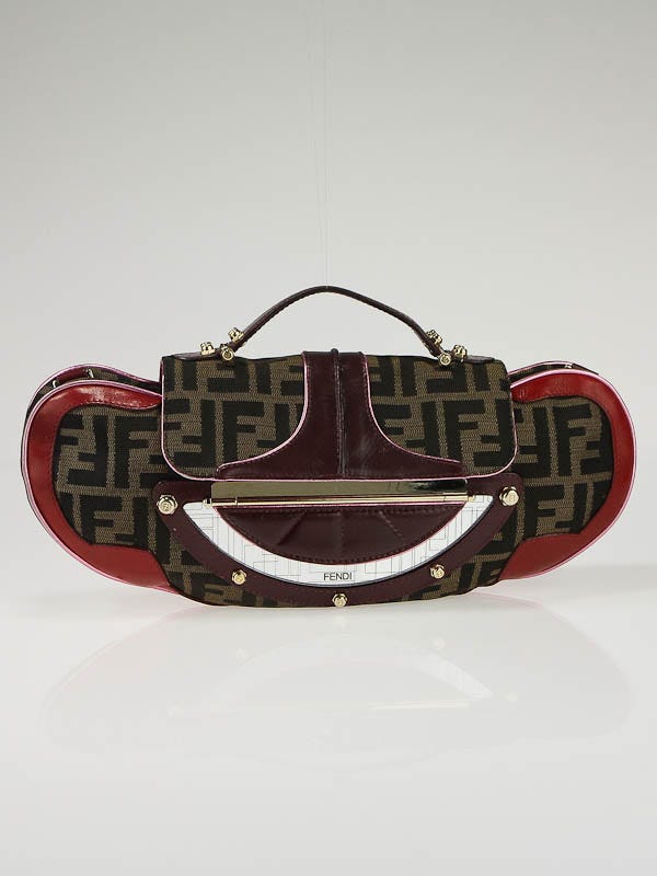 fendi tobacco zucca canvas Fendi Tobacco Zucca Canvas Vanity Clutch Bag - 8BN133