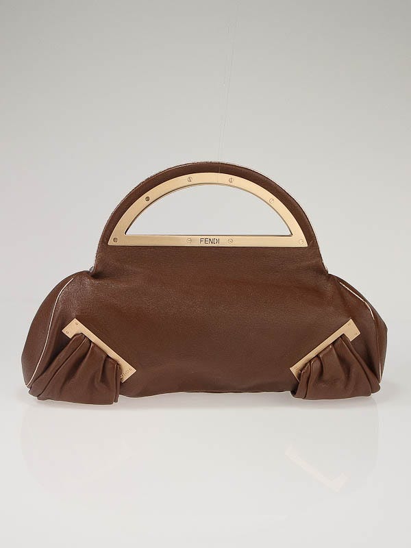 Fendi Brown Nappa Leather Borsa Smile Bag - 8BP008