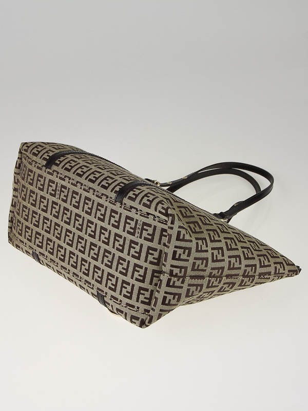 その他 FENDI Fendi Brown Zucchino Canvas Superstar Small Shopping Tote Bag