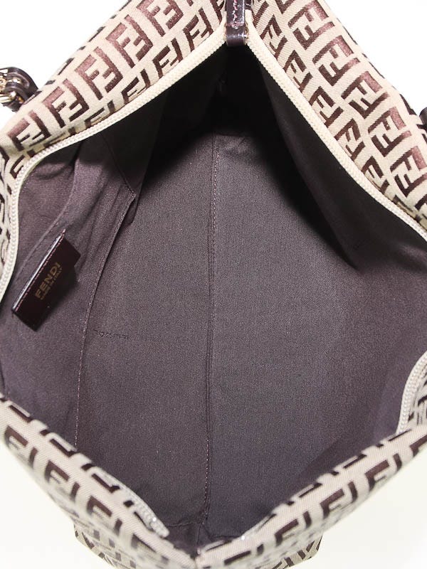 Fendi Brown Zucchino Canvas Superstar Small Shopping Tote Bag