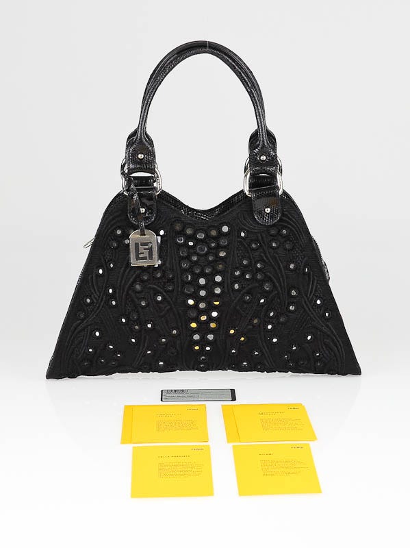 Fendi Limited Edition Black Devil Trapezio Evening Bag - 8BR254