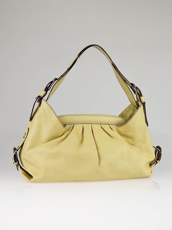 Fendi Light Yellow Leather Borsa Hobo Doctor Bag - 8BR579 