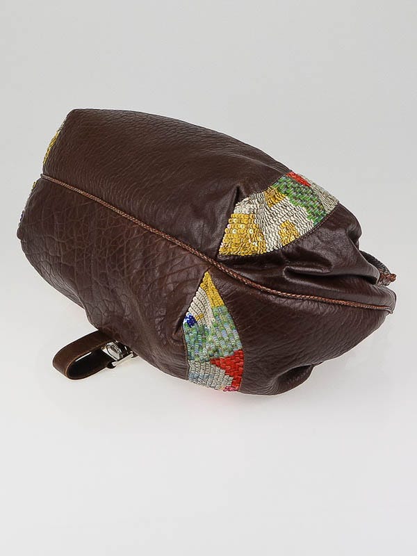 Fendi Limited Edition Brown Leather Sequin Spy Bag - 8BR511 Fendi Limited Edition Brown Leather Sequin Spy Bag - 8BR511