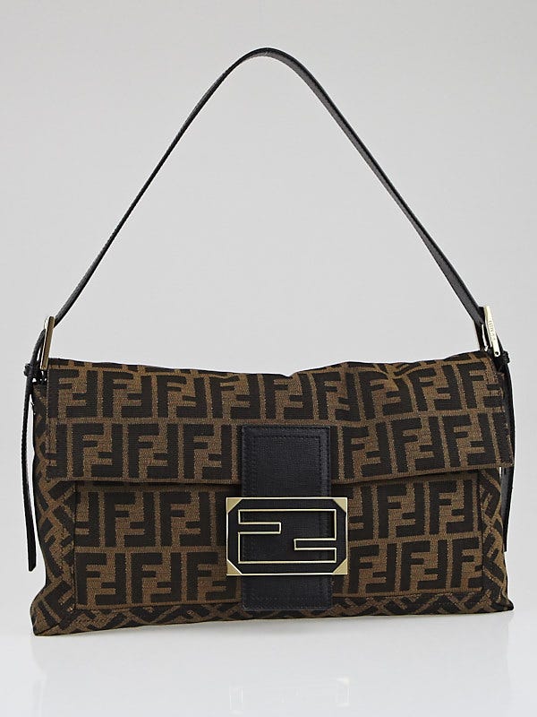 Fendi Tobacco Zucca Print Large Convertible Baguette Bag 8BT180 Yoogi s Closet