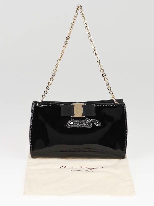 Patent leather handbag Salvatore Ferragamo Black in Patent leather