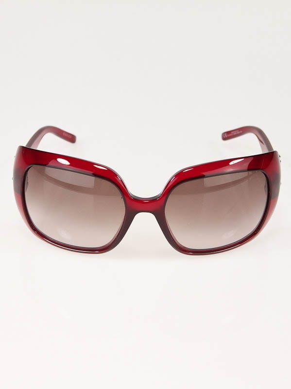 Gucci Red Frame Interlocking GG Bamboo Sunglasses 3034/S | Yoogi's