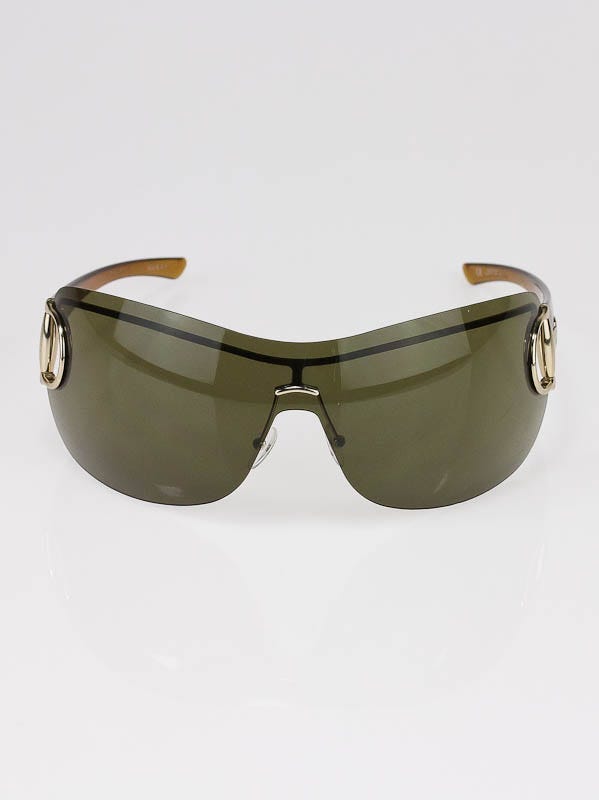Gucci Brown Rimless Shield Horsebit Sunglasses GC2711/S | Yoogi's