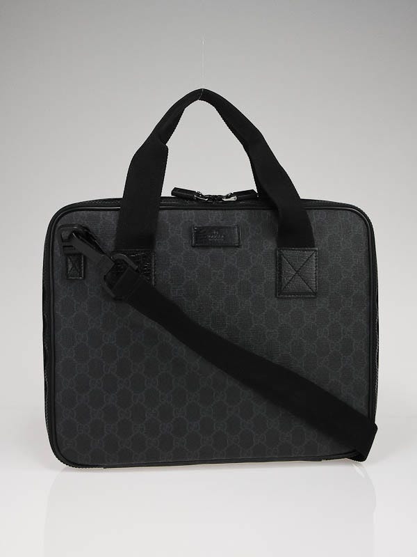 Gucci Black GG Coated Canvas Laptop Case Bag